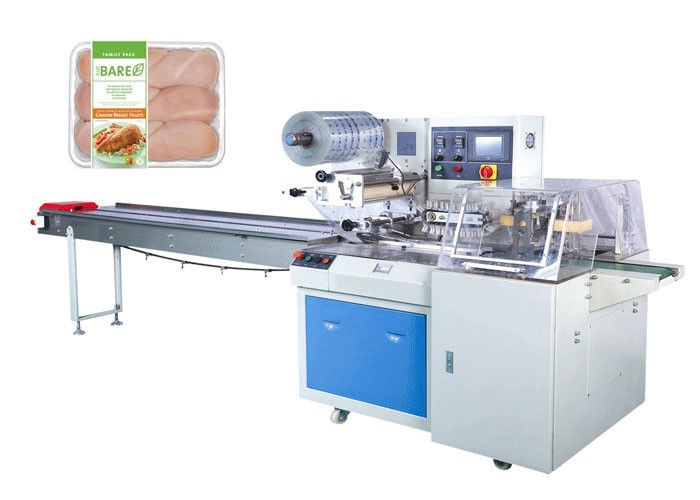 Fresh Fish Frozen Food Packaging Machine , Food Tray Sealing Machine Gusseted Bag